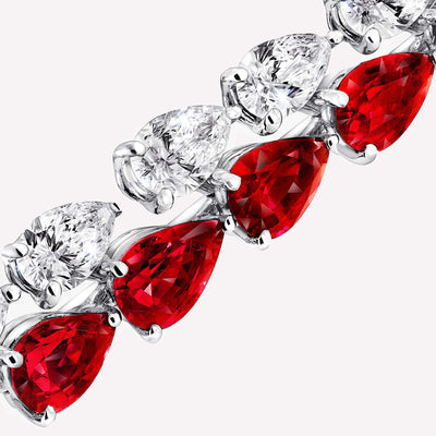 Classic Pear Shaped Ruby Bracelet