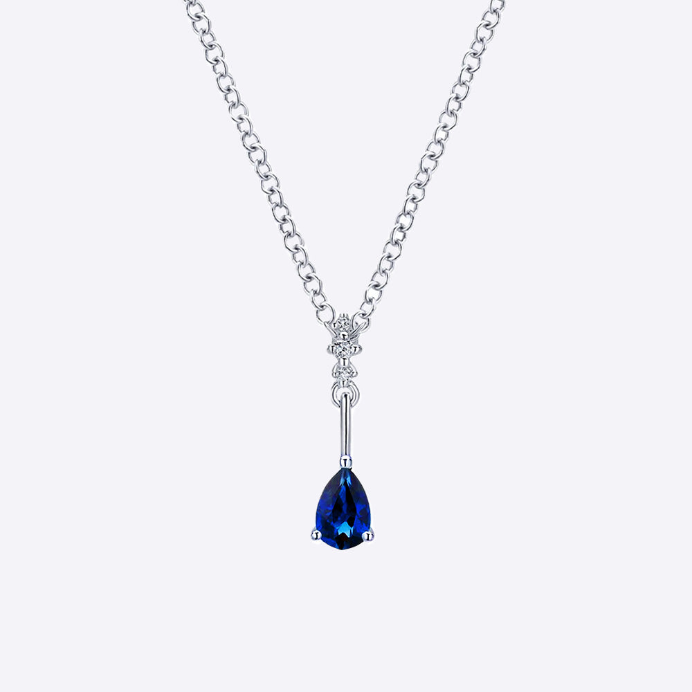 Sapphire Pear Drop Necklace