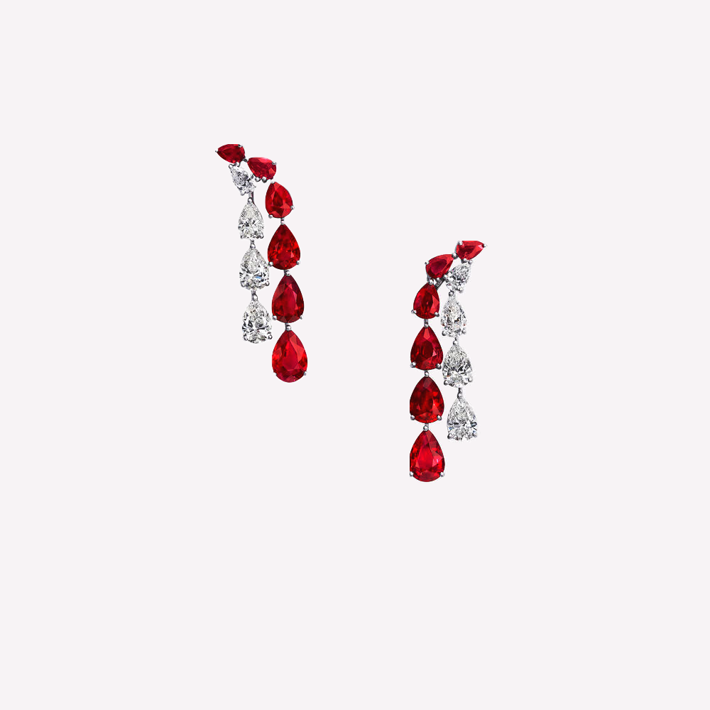 Classic Ruby & Diamond Pear Drops