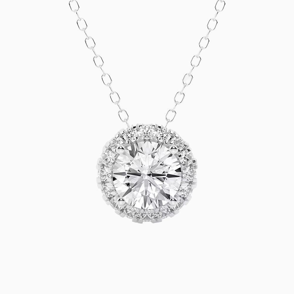 Moissanite Halo Necklace