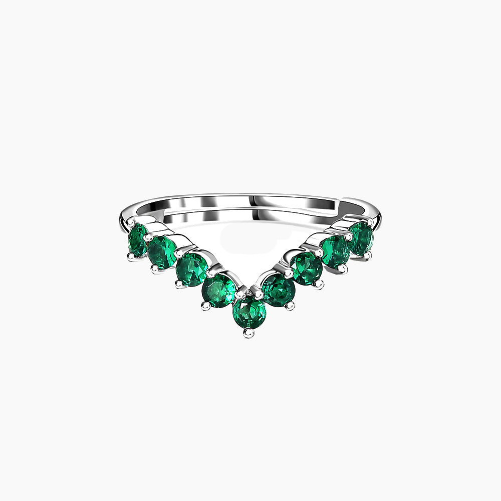 Emerald Wishbone Ring