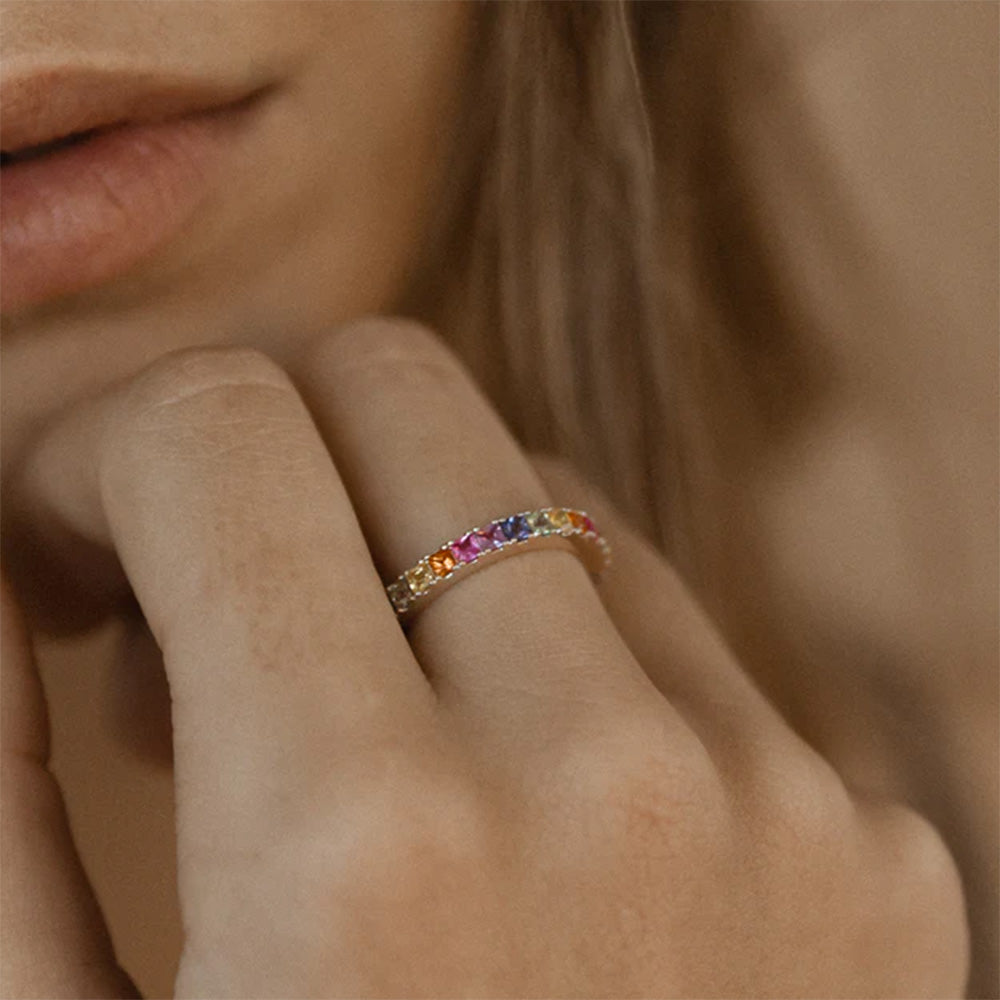 Multi-colored rainbow ring