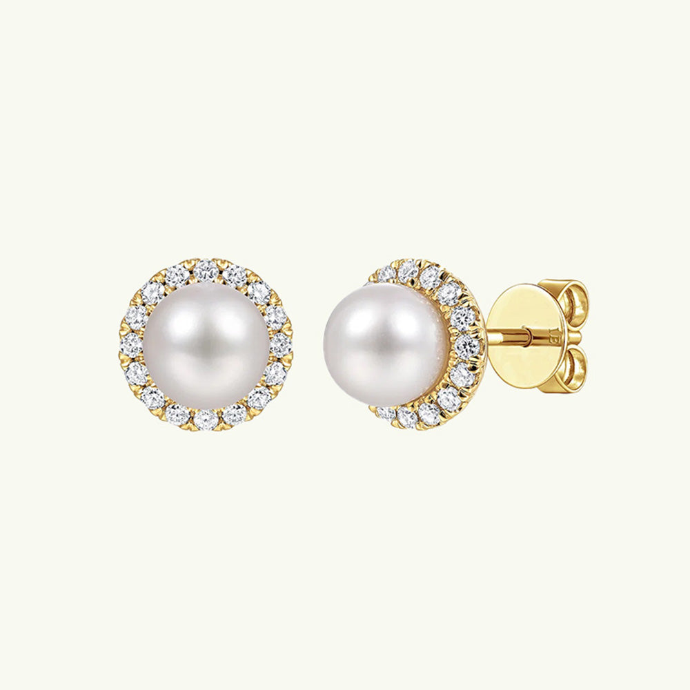 18k Gold Pearl Studs